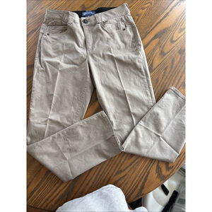 DEMOCRACY Ab Technology Jeans Womens 12 Khaki Tan Straight Leg Chino Pants EUC